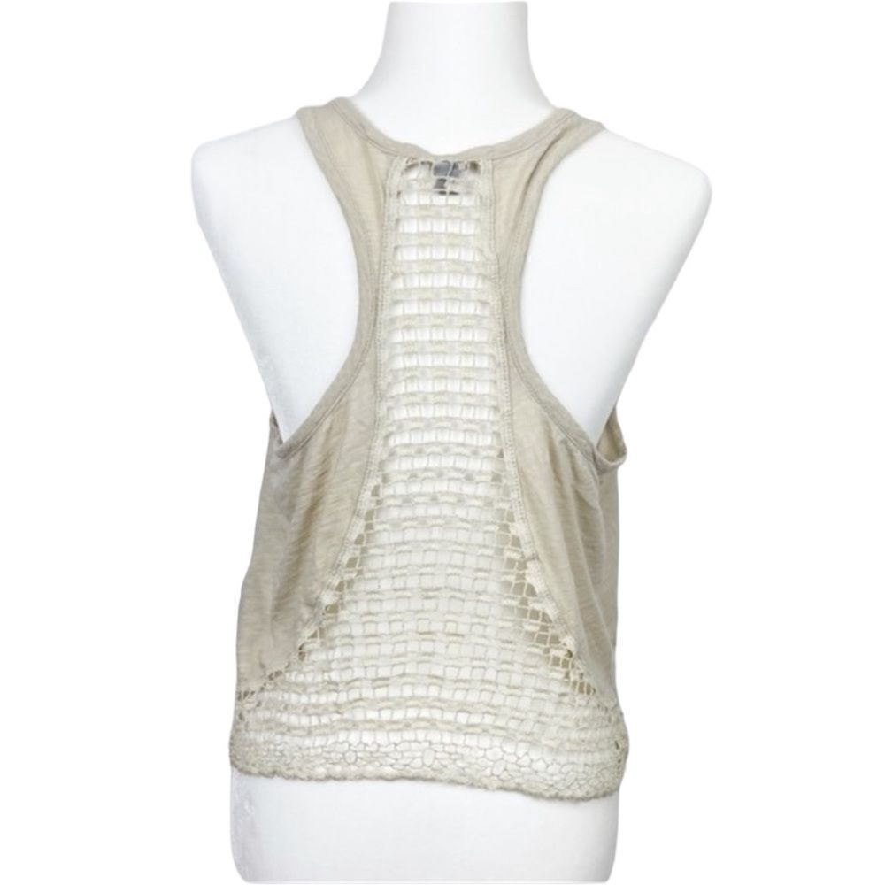 Urban Outfitters Ecote Sheer Back Crochet Tank Top Cream - Picture 2 of 5
